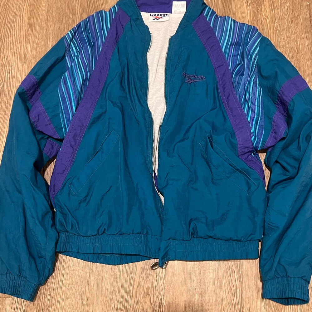Vintage Reebok Teal and Purple Women's Jacket